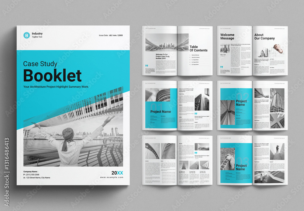 Case Study Booklet Template Design Brochure Layout Stock Template ...