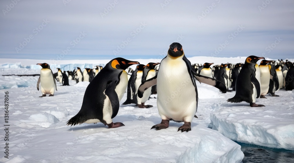Obraz premium King Penguins in Antarctica Majestic Wildlife Scene