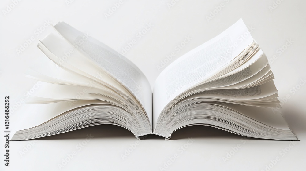 Open book showing blank pages Open book showing blank pages