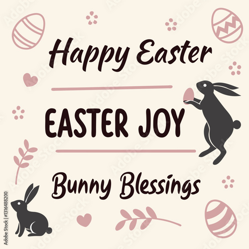 easter card with bunny