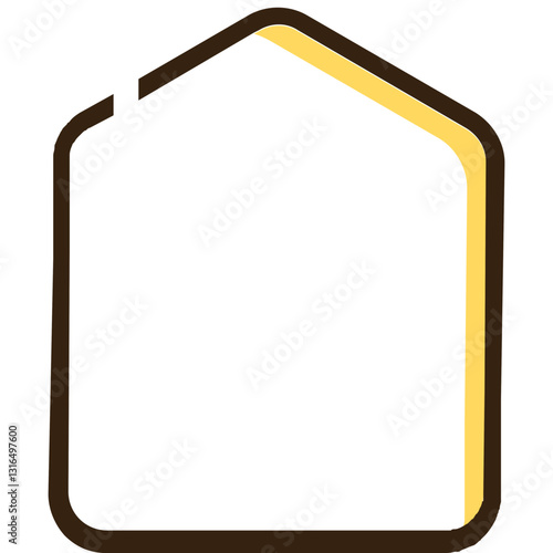 A Warm Homey Feeling, A Simple Yet Inviting Space, Rendered In Soft Brown And Gold Lines With A Minimalist Style