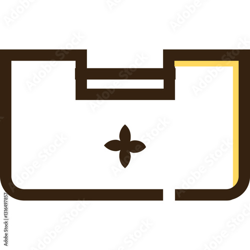 A Simple Brown First-aid Kit Icon, Signifying Care And Readiness, With A Subtle Golden Highlight And A Clean, Minimalist Design