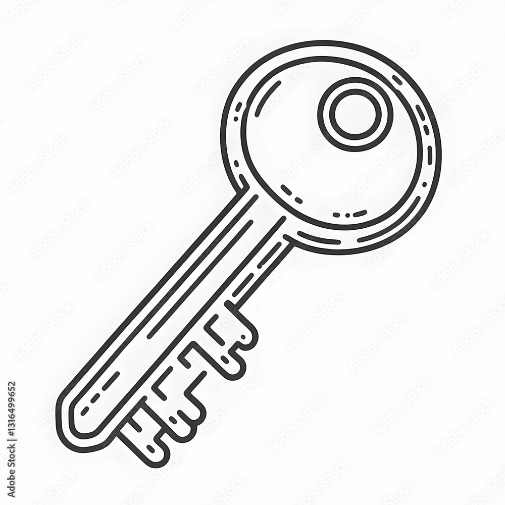 simple line art key illustration for colouring page simple line art key illustration for colouring page