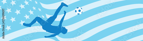 Great simple editable soccer or football america or USA team vector background design for any media	