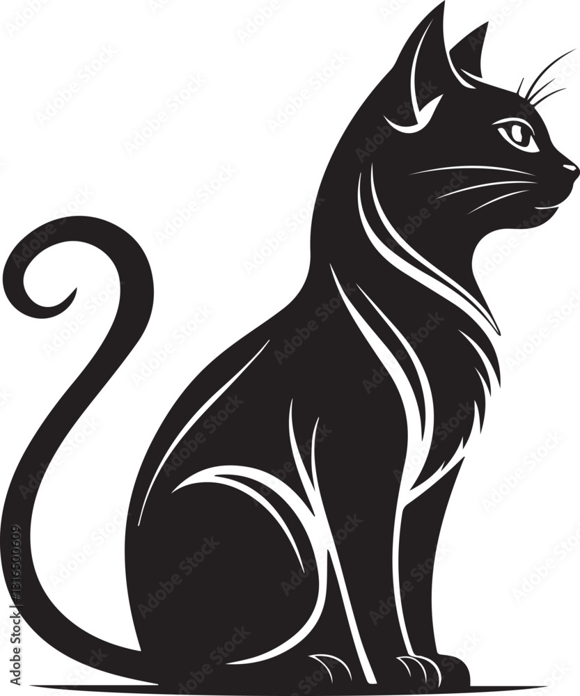 Fototapeta premium a vector silhouette-image of a cat graphics icon (30).eps