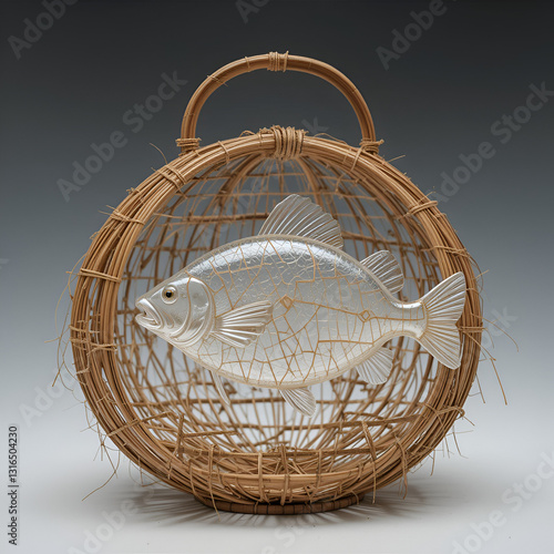 Khong is a basketry made from bamboo for holding fish PNG transparent