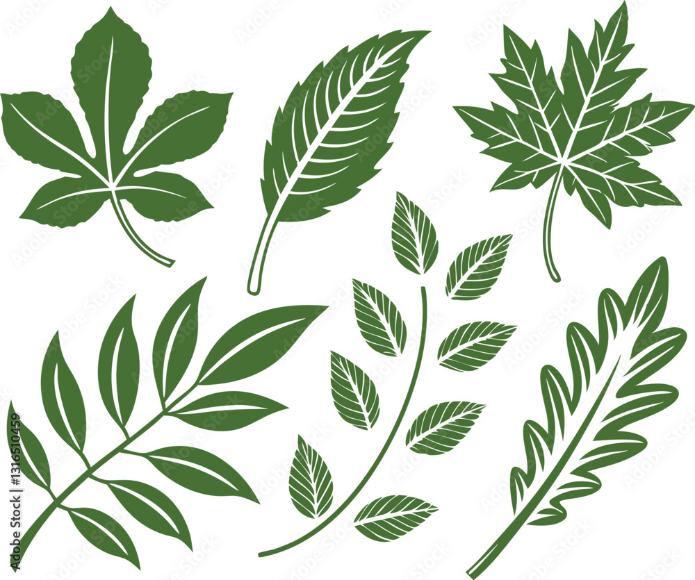 Leaf icons set isolated on white background. Leaf logotype. Vector Leaf icons set isolated on white background. Leaf logotype. Vector