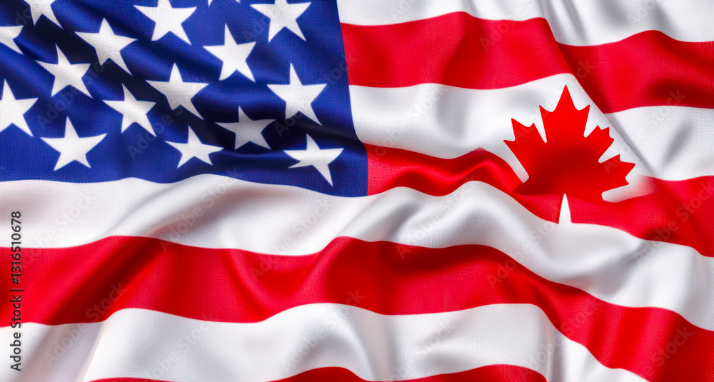Blended Nations – A Fusion of the American Stars and Stripes with the Canadian Maple Leaf Blended Nations – A Fusion of the American Stars and Stripes with the Canadian Maple Leaf