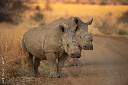 White Rhinoceros (Ceratotherium simum) Pilanesberg Nature Reserve, South Africa