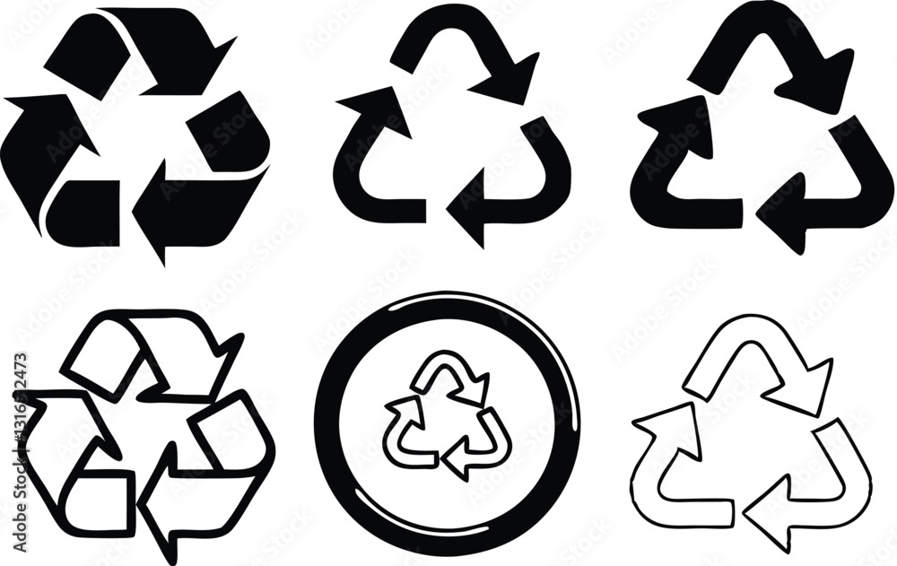 Obraz premium Recycle signs. Recycle arrow collection. Recycling icon set. Vector illustration