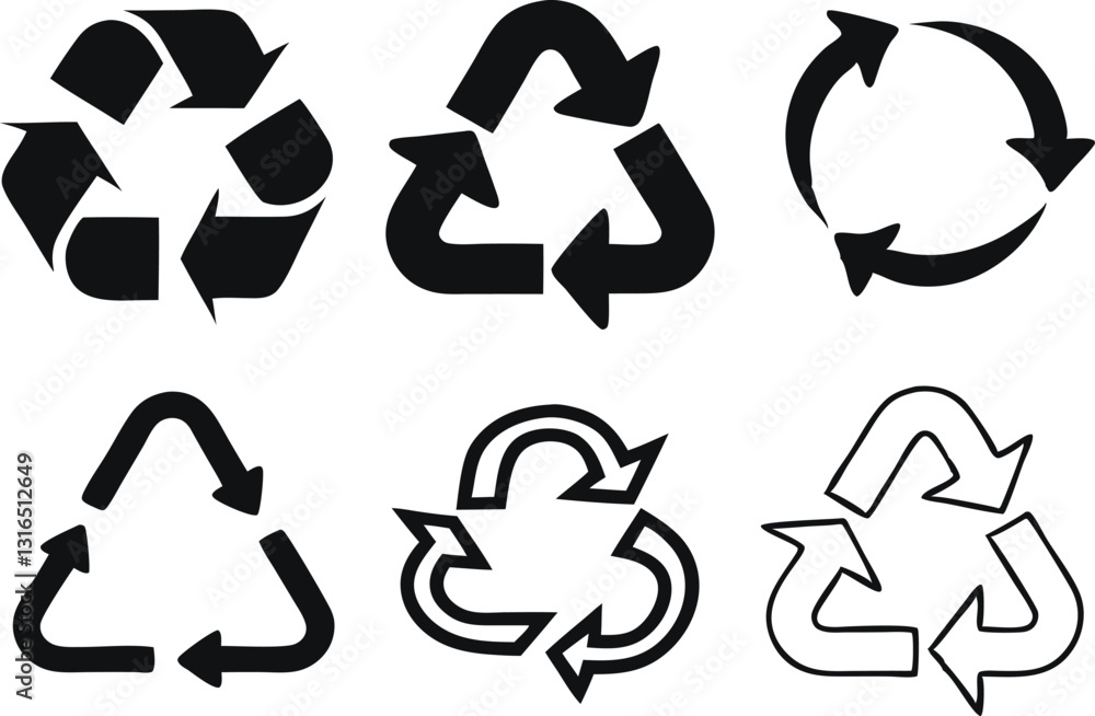Fototapeta premium Recycle signs. Recycle arrow collection. Recycling icon set. Vector illustration