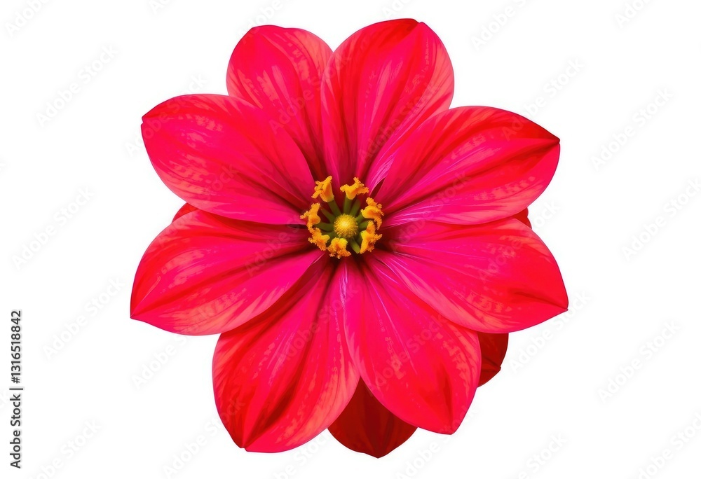 A single, vibrant bloom isolated against a pure white backdrop, image, freshness A single, vibrant bloom isolated against a pure white backdrop, image, freshness