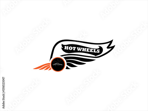 Stylish Hot Wheels logo design for a car brand.This is a simple, clean vector graphic logo for a car brand, likely Hot Wheels.