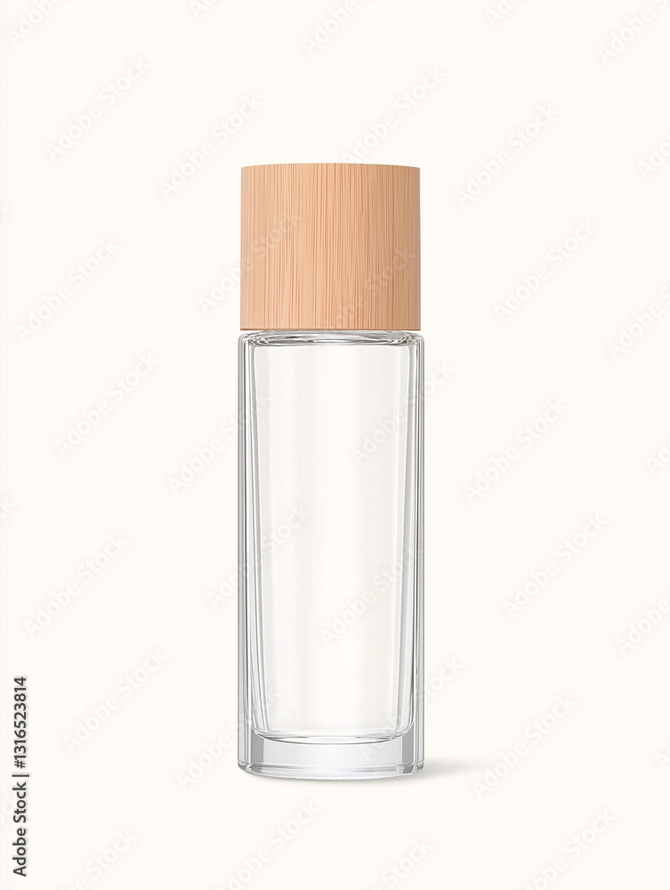 Minimalist Elegance: A sleek and minimalist design, this empty glass bottle with a wooden cap exudes sophistication. The transparent vessel hints at the essence within. Minimalist Elegance: A sleek and minimalist design, this empty glass bottle with a wooden cap exudes sophistication. The transparent vessel hints at the essence within.