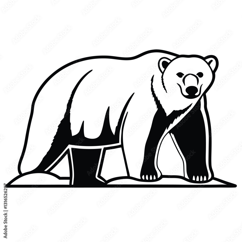 Fototapeta premium a vector silhouette image of a polar bear icon (12).eps