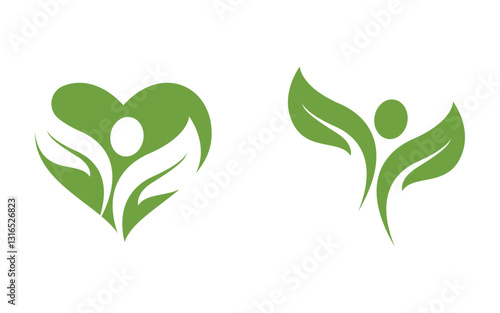 Organic Leaf Logo nature  Healthy vegan concept illustration v.19