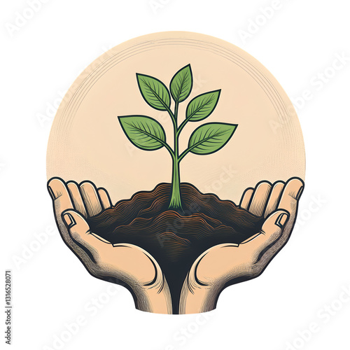hands holding a plant