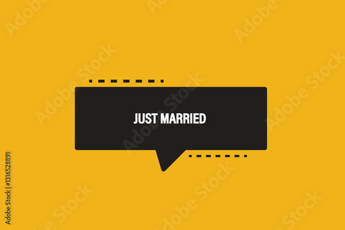Print button web template,Speech,just married,bubble, banner label

