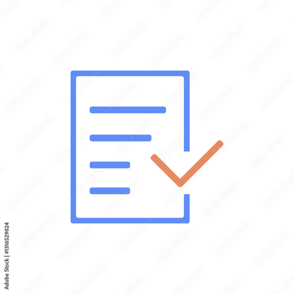 A Completed Checklist Brings Peaceful Satisfaction And A Sense Of Accomplishment, Depicted In Soft Blue And Orange Tones With A Clean Minimalist Style A Completed Checklist Brings Peaceful Satisfaction And A Sense Of Accomplishment, Depicted In Soft Blue And Orange Tones With A Clean Minimalist Style