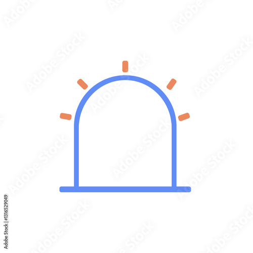 A Gentle Sunrise Peeks Through A Hopeful Archway Symbolizing New Beginnings And Optimistic Prospects In A Minimalist Pastel Design