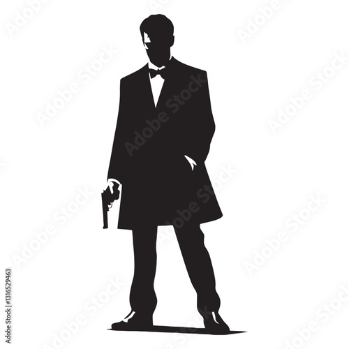 Action Hero Actor silhouette, bringing thrilling stunts to life - Actor illustration - Minimalist Actor vector - Profession silhouette
