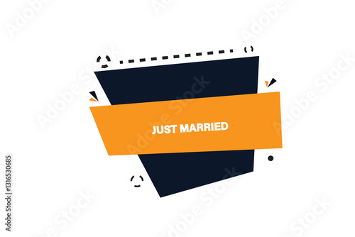Print button web template,Speech,just married,bubble, banner label

