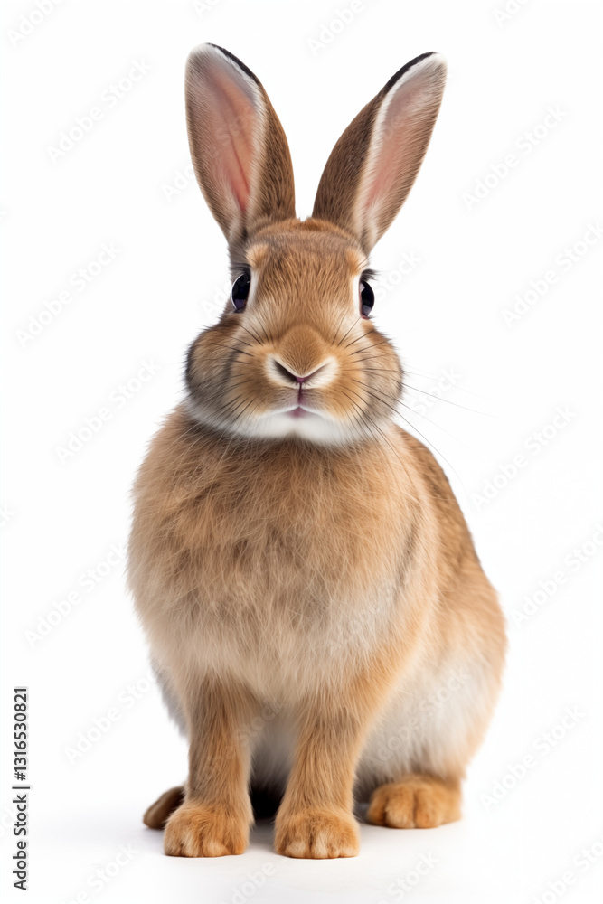 a cute brown rabbit sitting on a white background a cute brown rabbit sitting on a white background