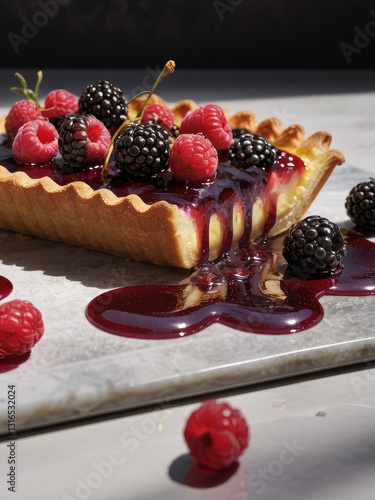 Berry Tart with a Touch of Sweet Temptation