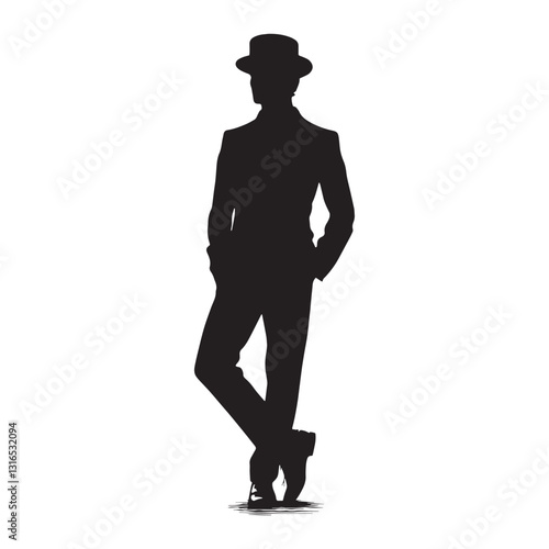 Cinematic Actor silhouette, dominating the silver screen - Actor illustration - Minimalist Actor vector - Profession silhouette
