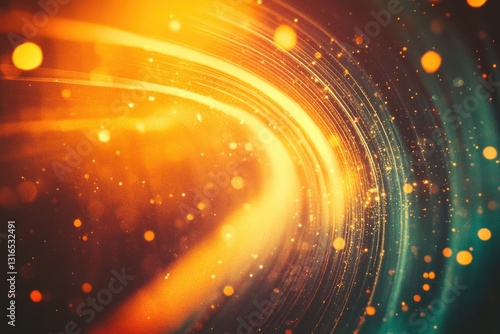 Vibrant light glows around fan, creating an abstract concept of energy or creativity.