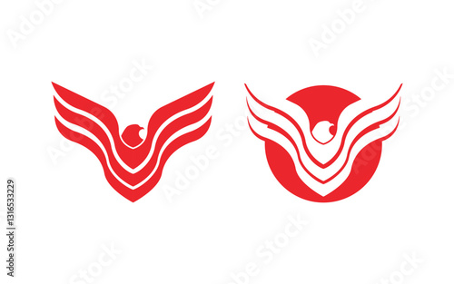 Eagle wing icon Template logo illustration design v.9