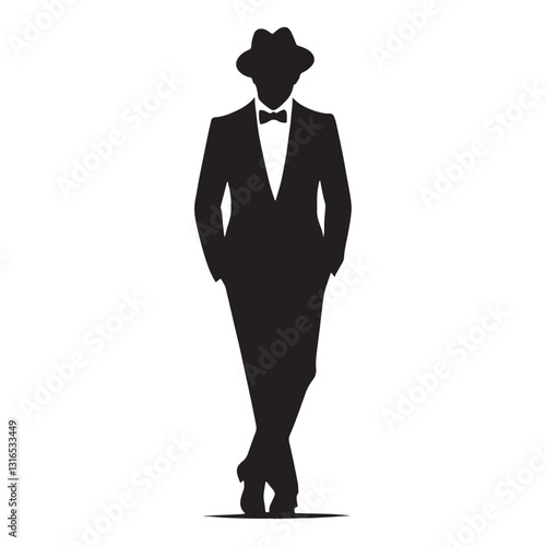 Dramatic Actor silhouette, capturing emotions on stage - Actor illustration - Minimalist Actor vector - Profession silhouette
