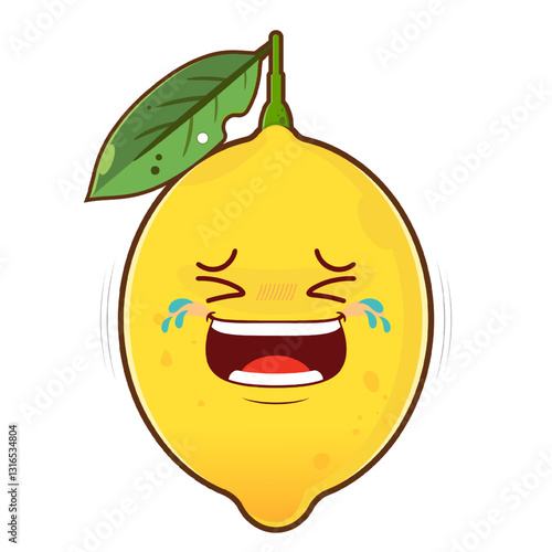 lemon laughing face cartoon cute