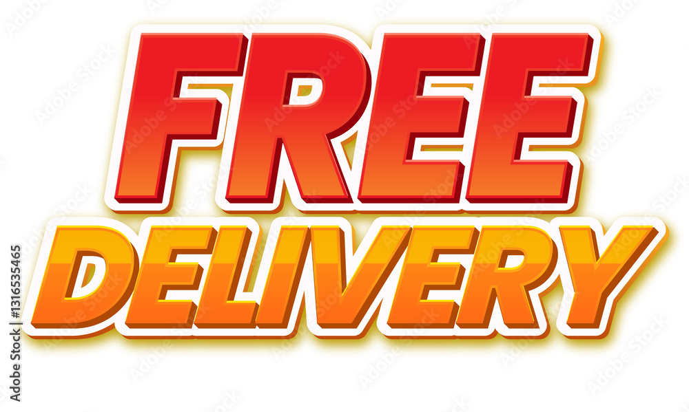 Free Delivery 3D Text Graphic Free Delivery 3D Text Graphic