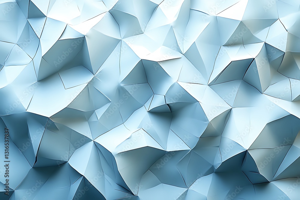 Obraz premium Abstract Low Poly Blue Background Geometric 3D Crystalline Texture
