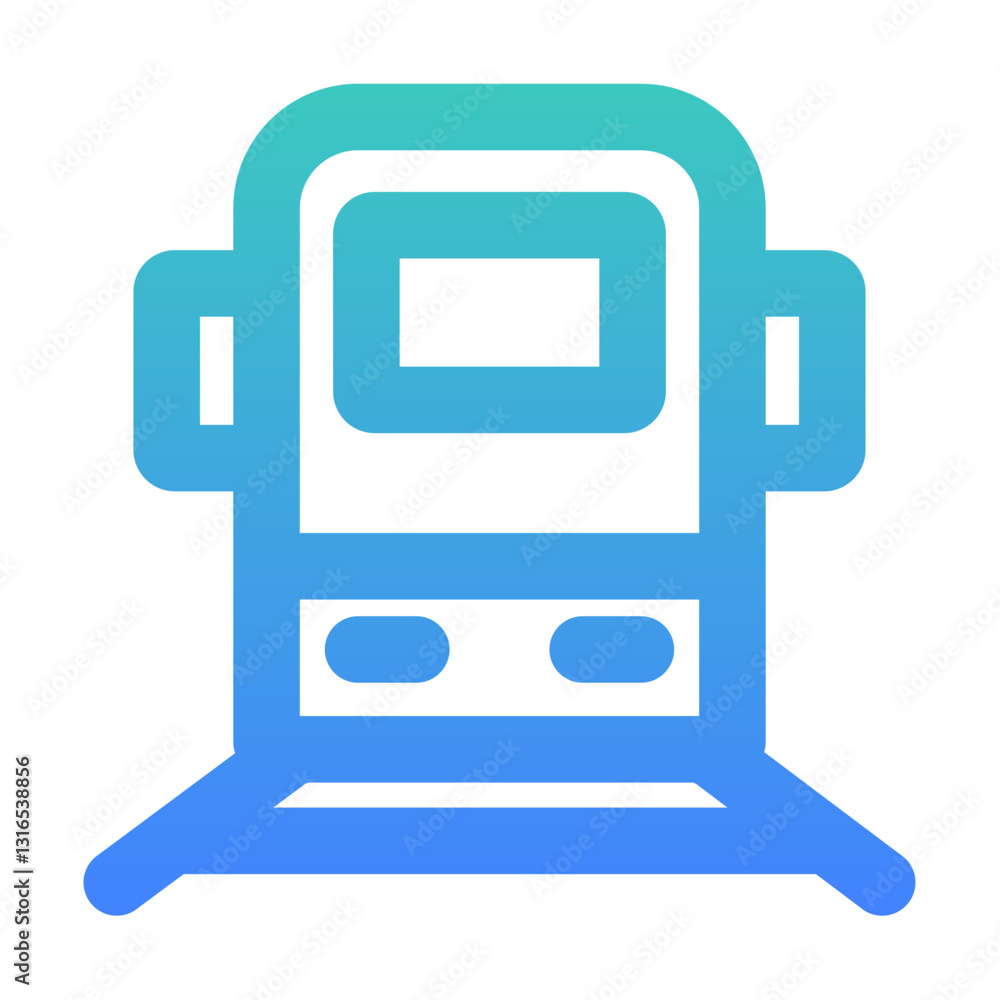 train outlined gradient style train outlined gradient style