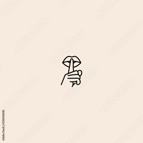 Please do quite pssst icon flat vector design.
