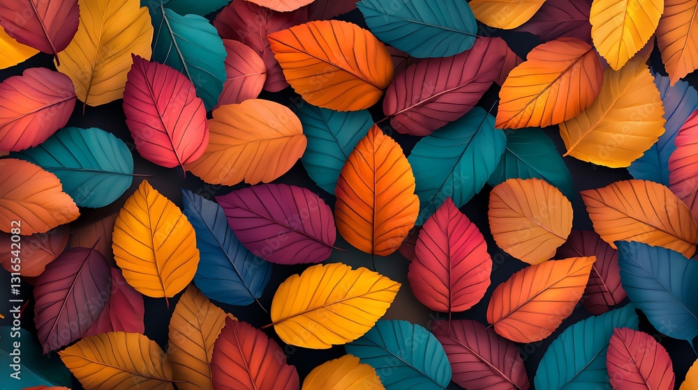 Vibrant Autumn Leaves: A Digital Painting of Colorful Foliage AI Generated Vibrant Autumn Leaves: A Digital Painting of Colorful Foliage AI Generated
