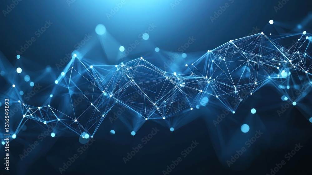 Obraz premium Abstract network graphic, futuristic design, digital connection, blurred background