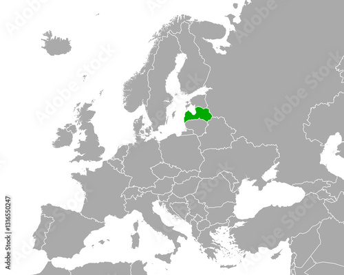 Karte von Lettland in Europa