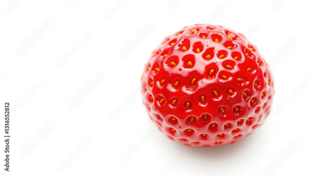 A vibrant, ripe strawberry isolated on a pure white background, summer fruit, white background A vibrant, ripe strawberry isolated on a pure white background, summer fruit, white background
