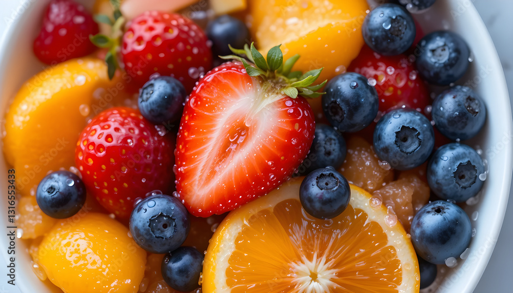 Fresh Mixed Berries and Citrus Fruits in a Bowl - Vibrant and Juicy Healthy Food Fresh Mixed Berries and Citrus Fruits in a Bowl - Vibrant and Juicy Healthy Food