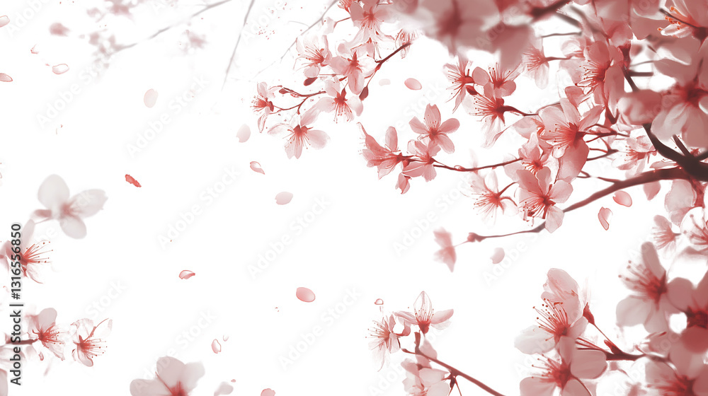 Fototapeta premium Romantic Cherry Blossom Frame – Elegant Floral Border Design