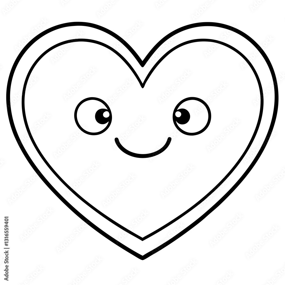 Heart Emoji Variations in Line Art Heart Emoji Variations in Line Art