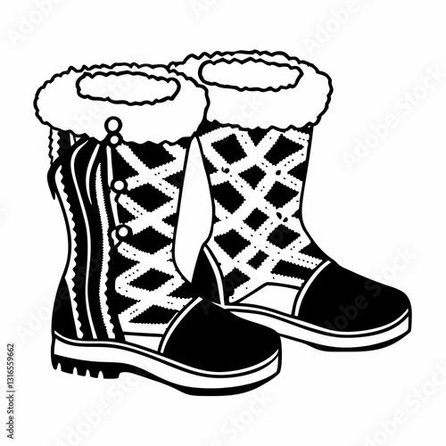 winter boot vector