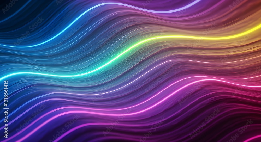 Colorful neon wave flow. Colorful neon wave flow.