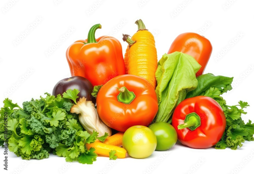 Vibrant, fresh vegetable against pure white backdrop, recipe, nutrition Vibrant, fresh vegetable against pure white backdrop, recipe, nutrition