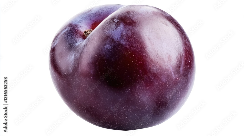 Captivating close-up of a fresh plum, showcasing its vibrant hues Captivating close-up of a fresh plum, showcasing its vibrant hues