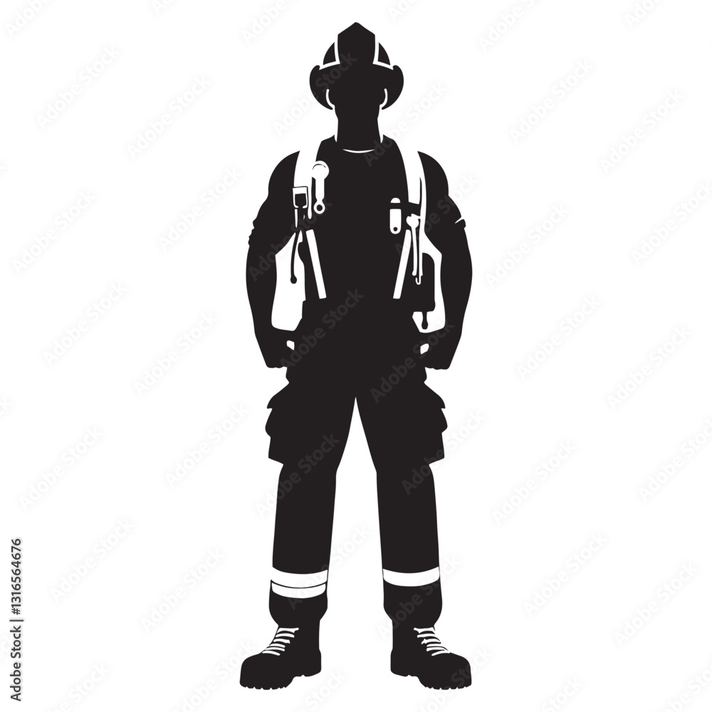Daring Firefighter silhouette, always first on the scene - Firefighter illustration - Minimalist Firefighter vector - Profession silhouette
Daring Firefighter silhouette, always first on the scene - Firefighter illustration - Minimalist Firefighter vector - Profession silhouette