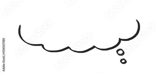 おしゃれでシンプルな手書き風の素材　もくもくのふきだし